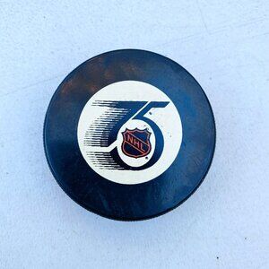 Vtg NHL ‘91-‘92 75th Anniversary Commemorative Official Puck In Glas Co
